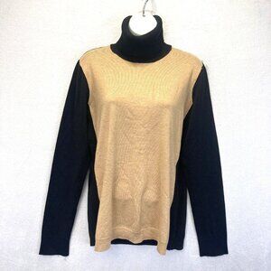 NWT The Limited Turtleneck Sweater Womens XL Colorblock Minimalist Neutral Basic